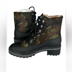 Schutz Camouflage Green & Black Mid-ankle Combat Ankle Boots(Size 8.5B)